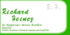 richard heincz business card