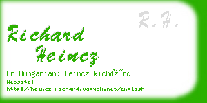 richard heincz business card